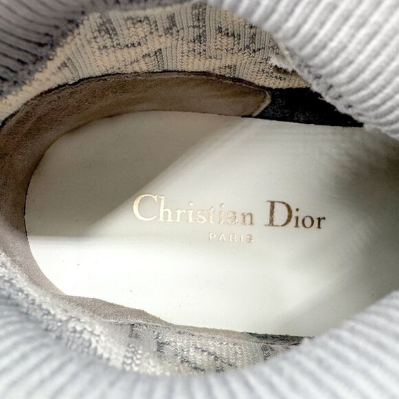 Dior Walk'n'Dior High Top Sneakers Size 39 US 9 Women's Gray Oblique Logo Sock - Picture 11 of 12